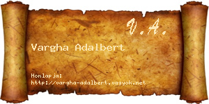 Vargha Adalbert névjegykártya